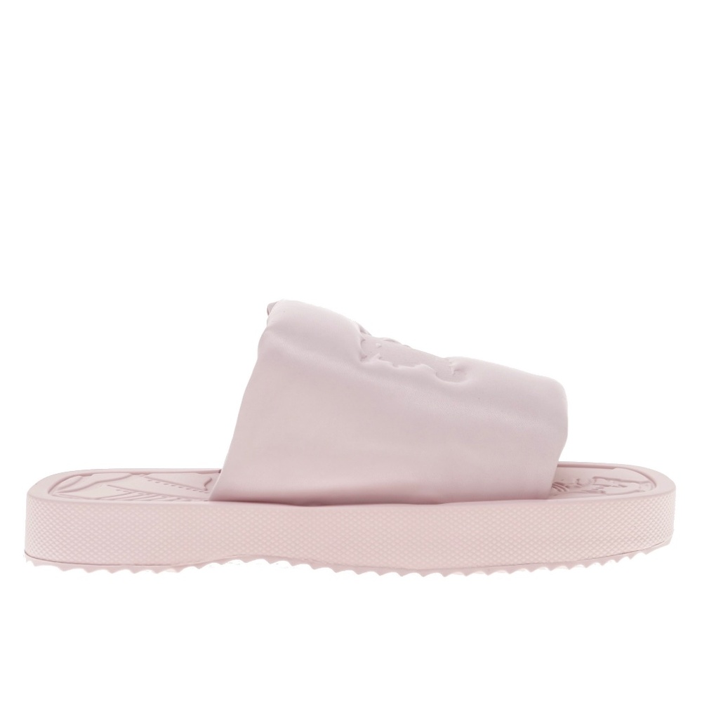 Burberry Knight Slab Slides Pink Leather Size 37 New - Picture 2 of 6